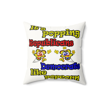 popping like popcorn - Faux Suede Square Pillow - (white)