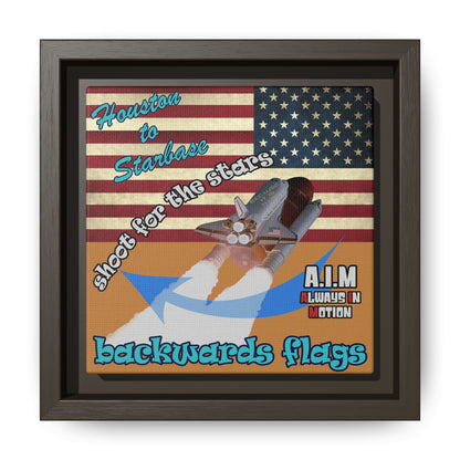 shoot for the stars - framed canvas art (light brown)