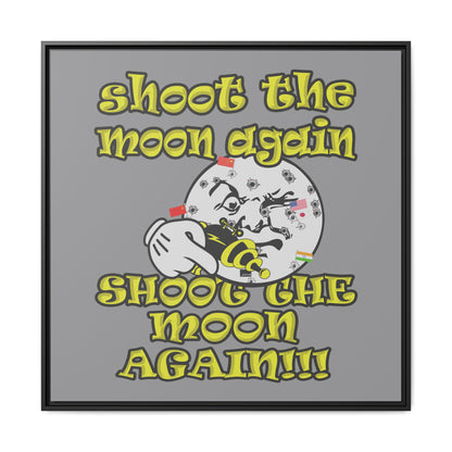shoot the moon again - framed canvas art (grey)