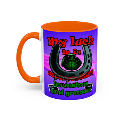 my luck - Accent Mug (purple-pink wave)