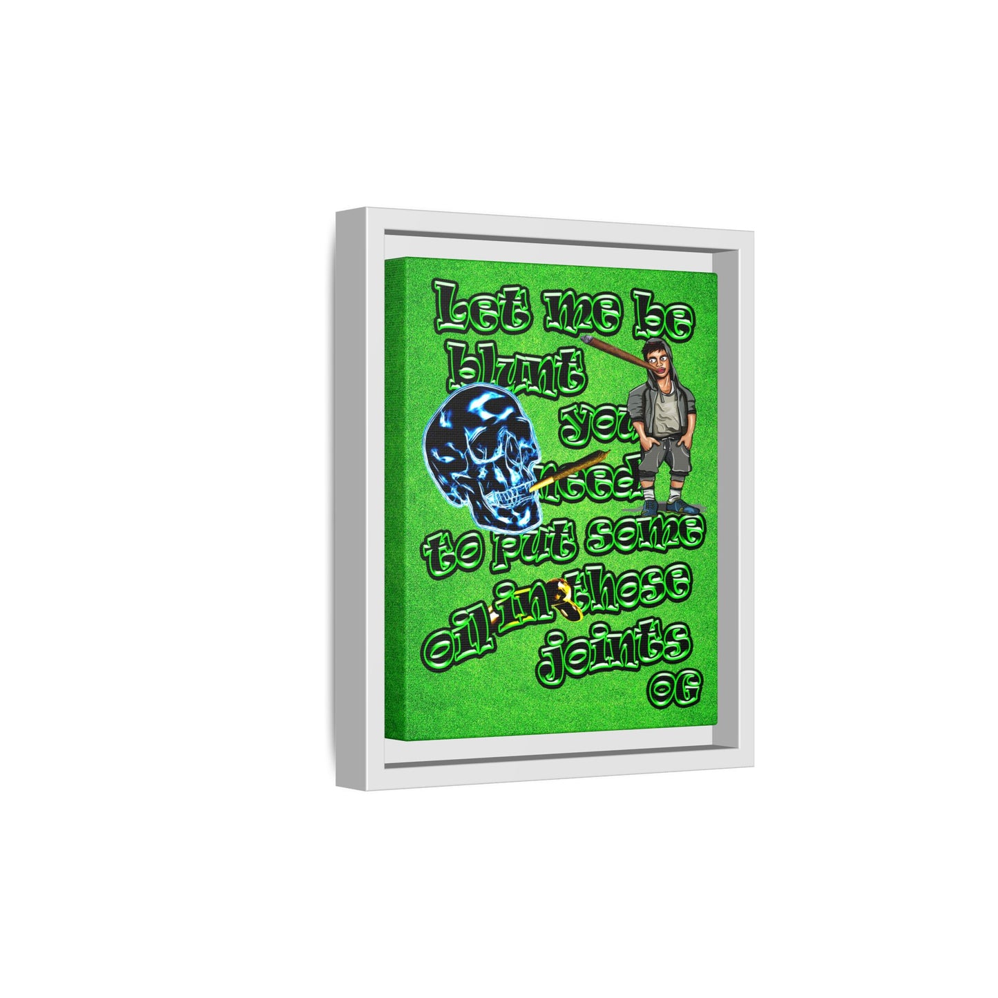 og - framed canvas art (green turf)