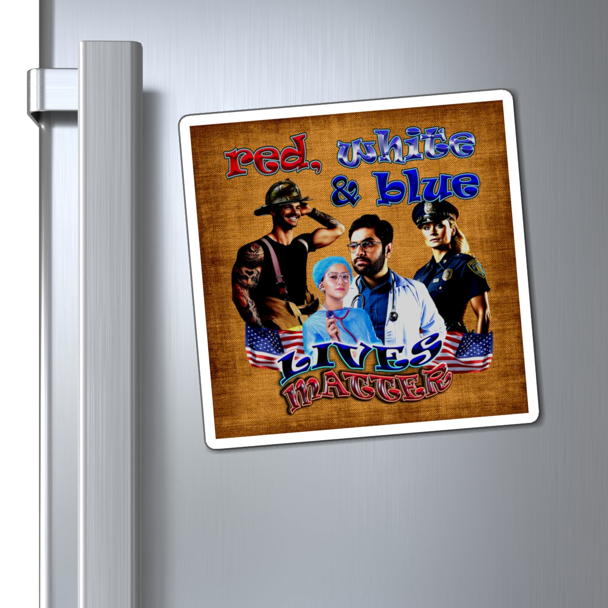rw&b lives matter - Magnets - (brown papyrus)