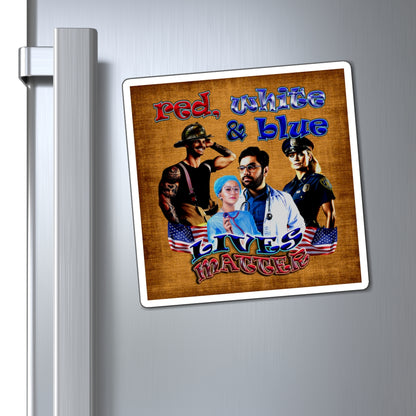 rw&b lives matter - Magnets - (brown papyrus)