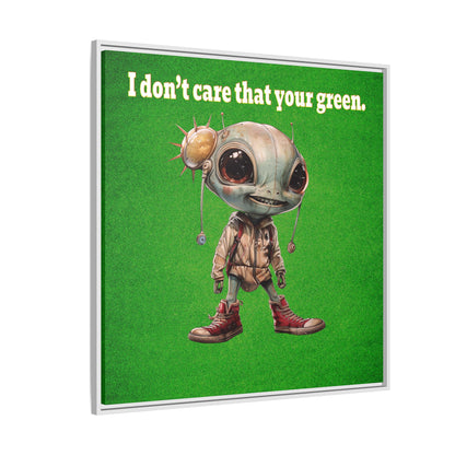 I don't care that your green - framed canvas art (green turf)