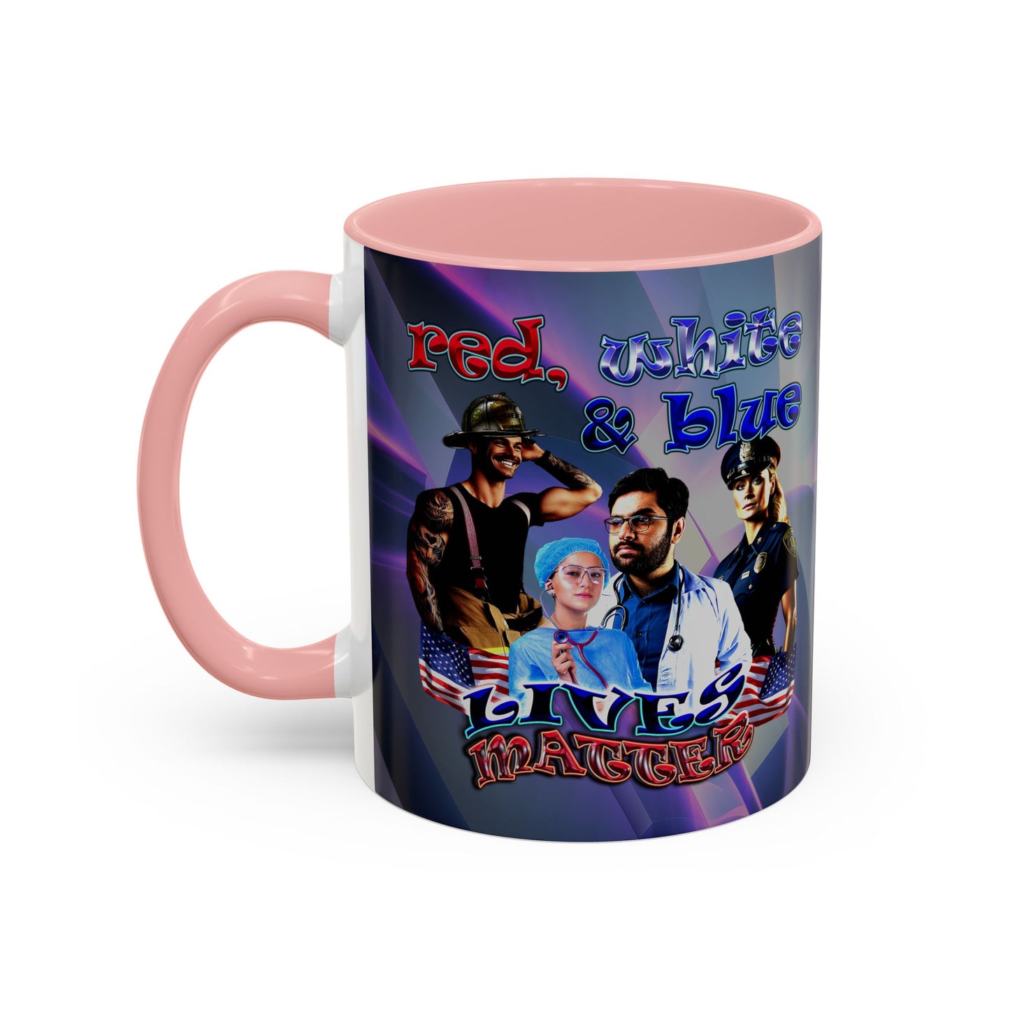 rw&b lives matter - Accent Mug (grey-pink wave)