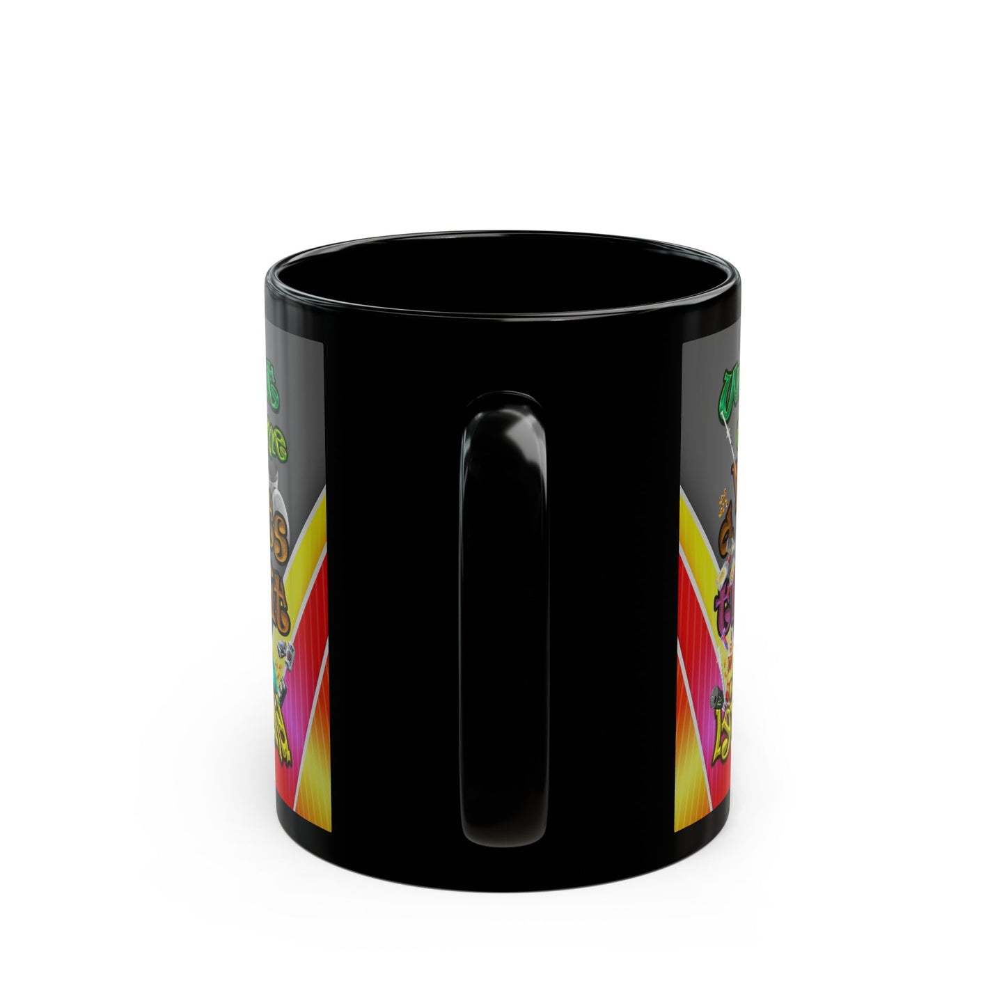 the bum's shit - Black Mug (rainbow split)