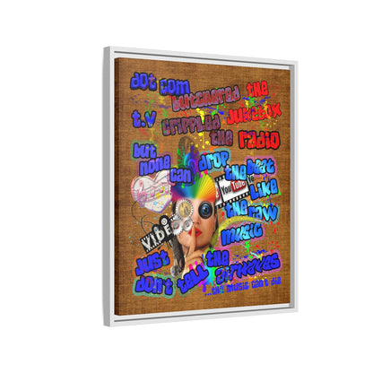 drop the beat - framed canvas art (brown papyrus)