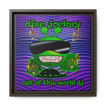 disc jockey - framed canvas art (purple wave)