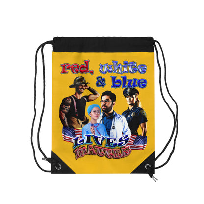 rw&b lives matter - Drawstring Bag (yellow)