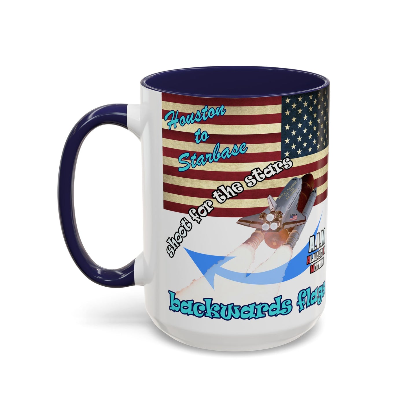 shoot for the stars - Accent Mug (white)