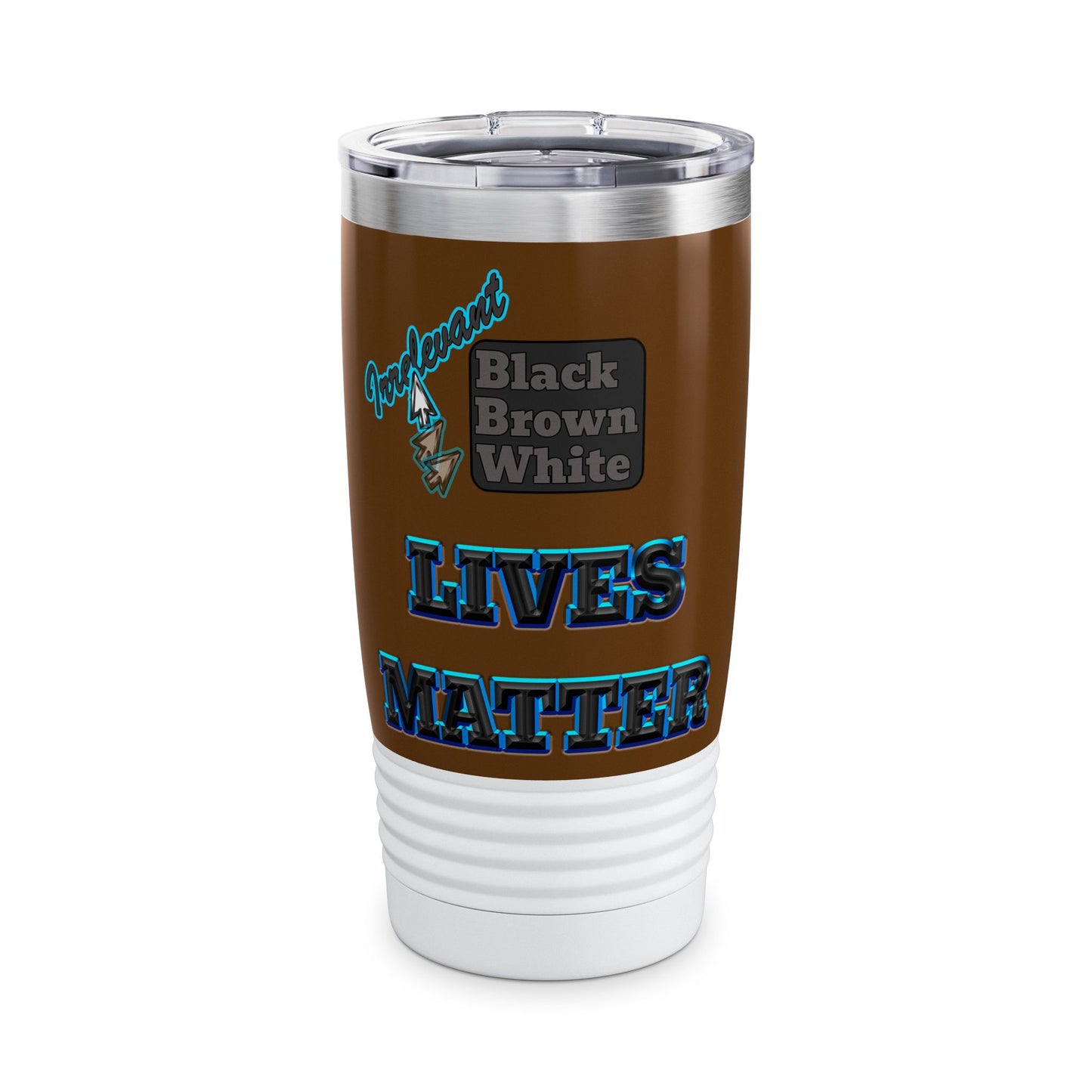 irrelevant - Ringneck Tumbler, 20oz (brown)