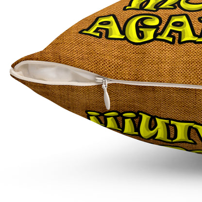 shoot the moon again - Spun Polyester Square Pillow - (dichromatic brown papyrus)
