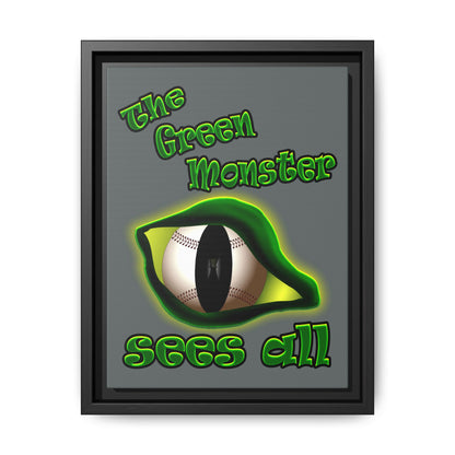 green monster - framed canvas art (dark grey)