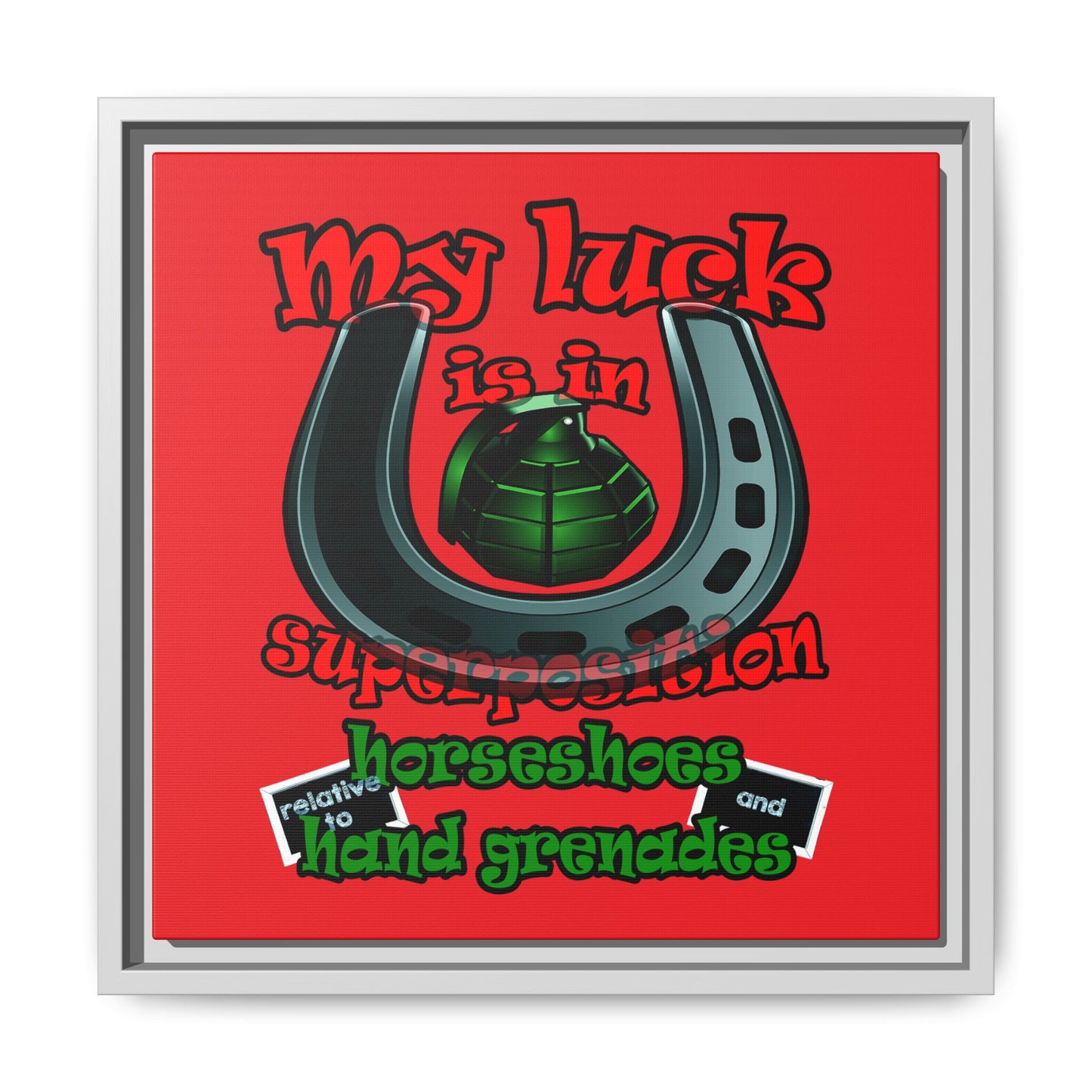 my luck - framed canvas art (red)