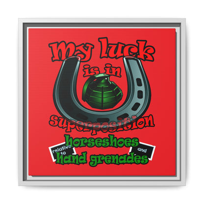 my luck - framed canvas art (red)