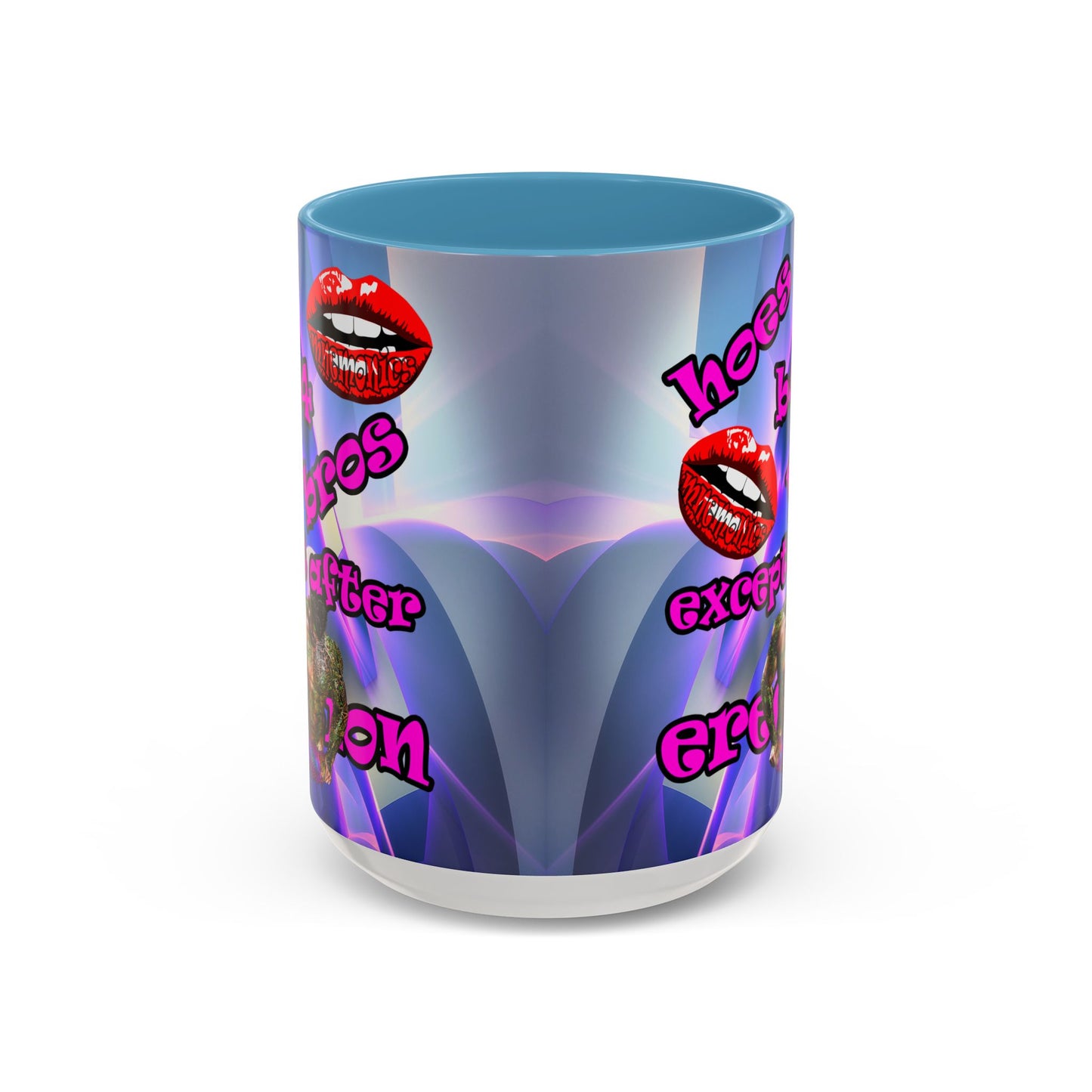 hoes b4 bros - Accent Mug (grey-pink wave)