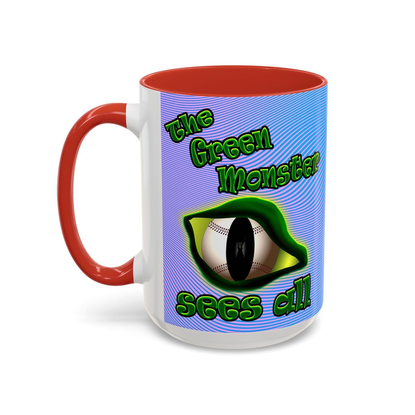 green monster - Accent Mug (light blue-purple wave)