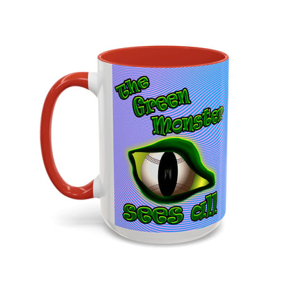 green monster - Accent Mug (light blue-purple wave)