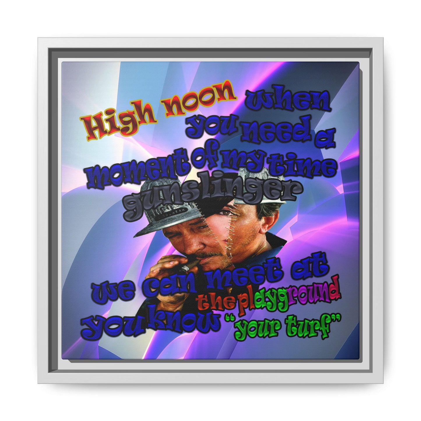 high noon - framed canvas art (grey-pink wave)