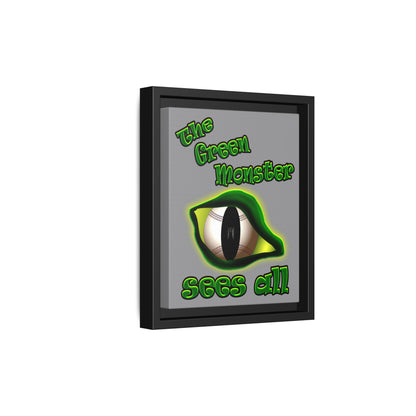 green monster - framed canvas art (grey)