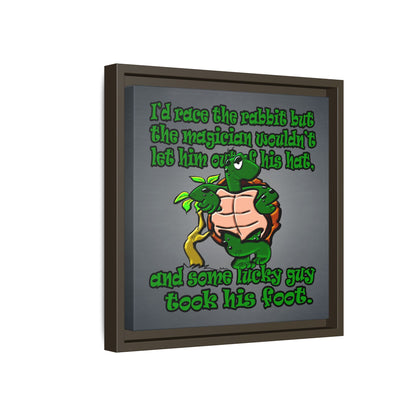 turtle race - framed canvas art (grey-light grey)