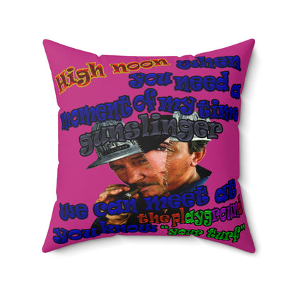 high noon - Faux Suede Square Pillow - (pink)