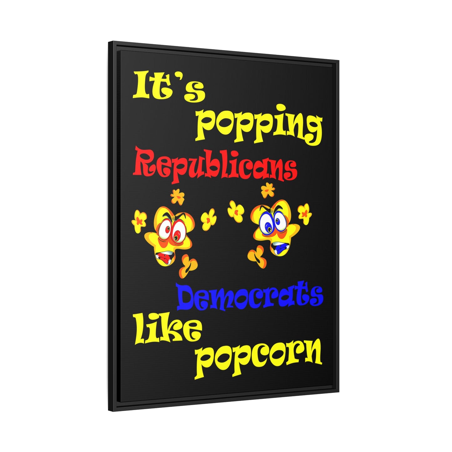 popping like popcorn - framed canvas art (black)