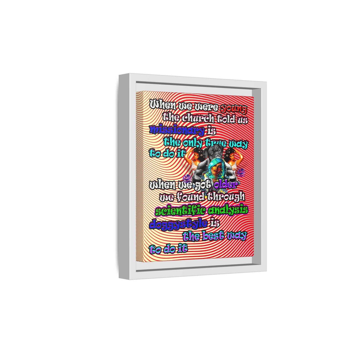 doggystyle - framed canvas art (yellow-orange wave)