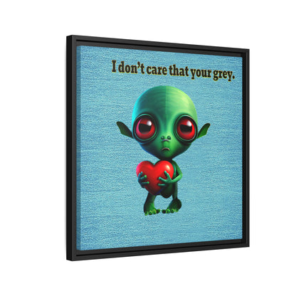 I don't care that your grey - framed canvas art (faded blue)