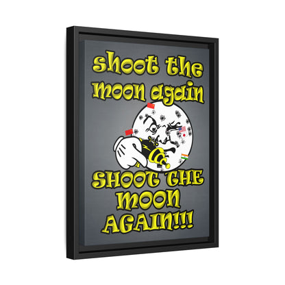 shoot the moon again - framed canvas art (grey-light grey)