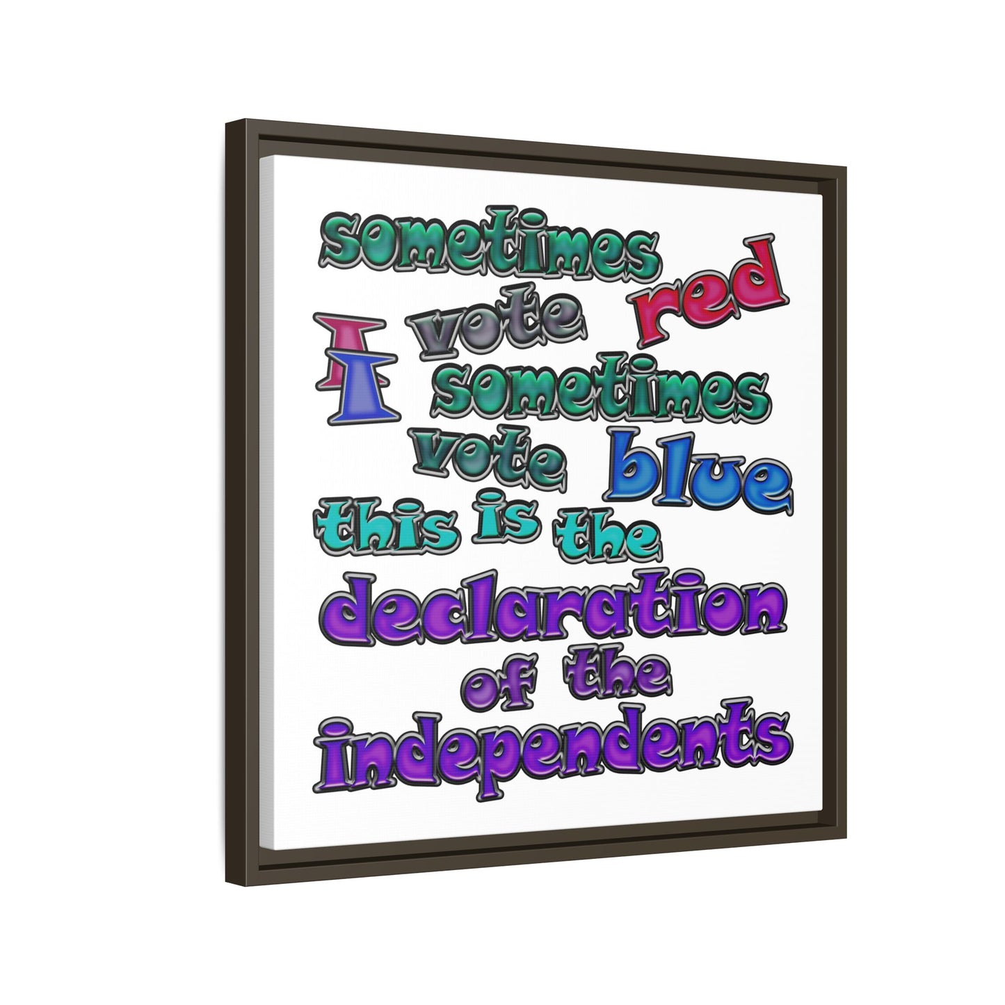 declaration of the independents - framed canvas art (white)