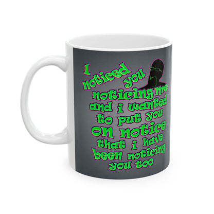 noticed you noticing - White Mug (grey-light grey)