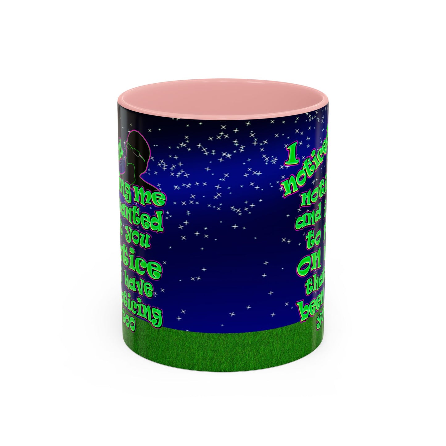 noticed you noticing - Accent Mug ('snoops' background)