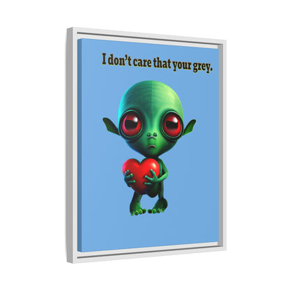 I don't care that your grey - framed canvas art (light blue)