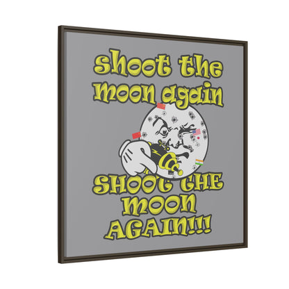 shoot the moon again - framed canvas art (grey)