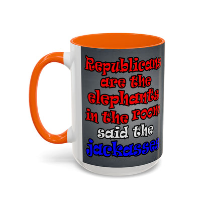 donkeys and elephants - Accent Mug (grey-light grey)