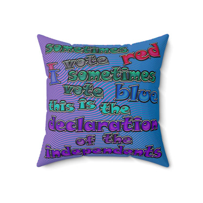 declaration of the independents - Faux Suede Square Pillow - (light blue-purple wave)