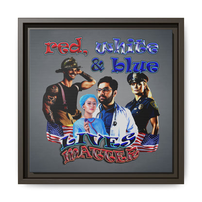 rw&b lives matter - framed canvas art (grey-light grey)