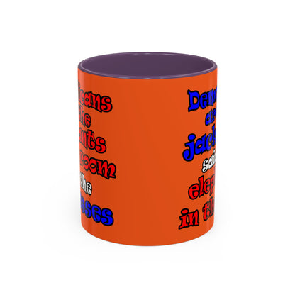 donkeys and elephants - Accent Mug (orange)