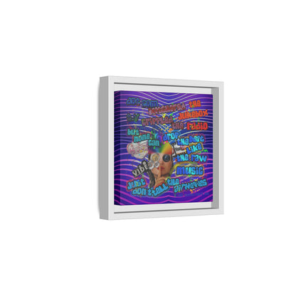 drop the beat - framed canvas art (purple wave)