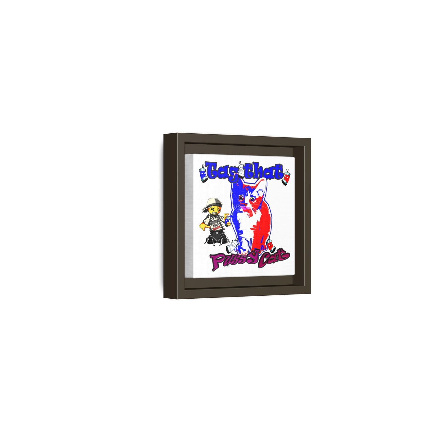 tag that - framed canvas art (white)