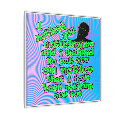noticed you noticing - framed canvas art (light blue-purple wave)