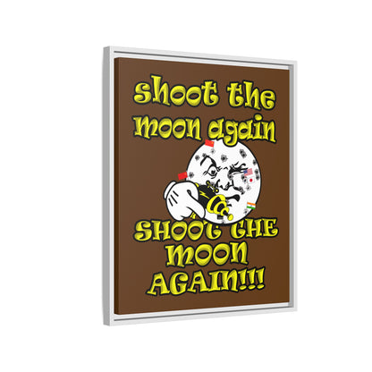 shoot the moon again - framed canvas art (brown)