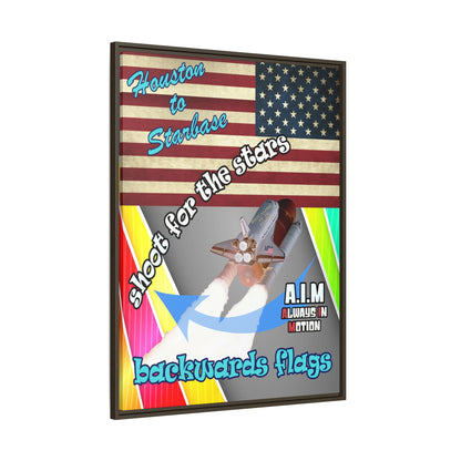 shoot for the stars - framed canvas art (rainbow split)