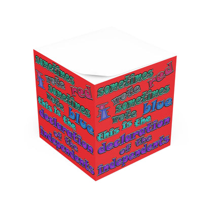 declaration of the independents - note cube (red)