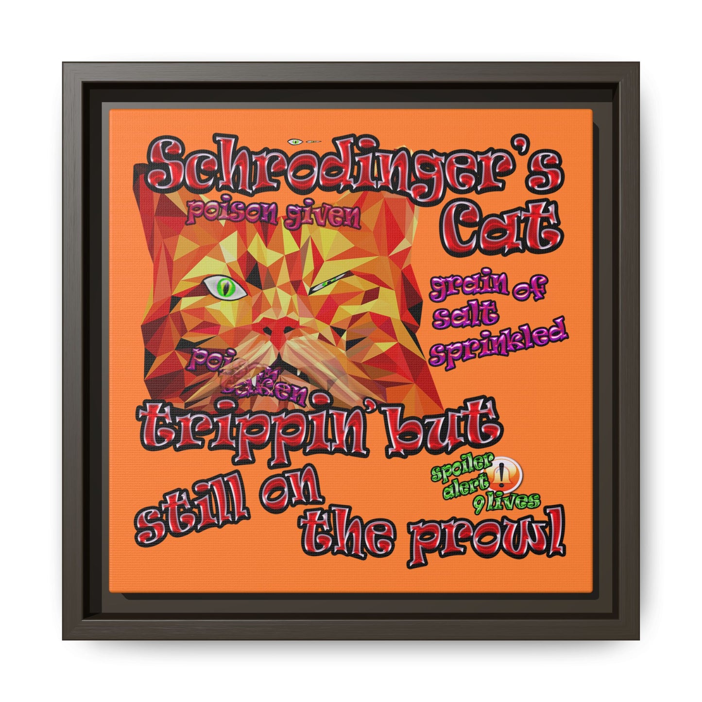 schrodinger's cat - framed canvas art (crusta)