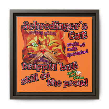 schrodinger's cat - framed canvas art (crusta)