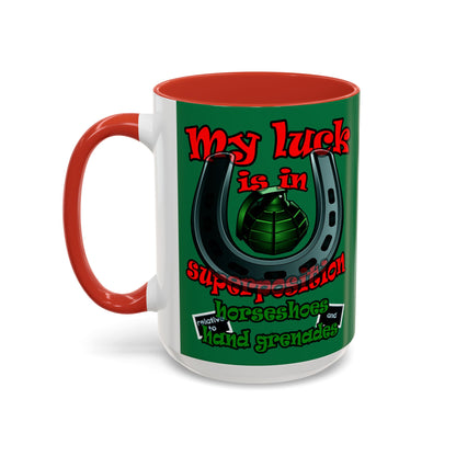 my luck - Accent Mug (dark green)