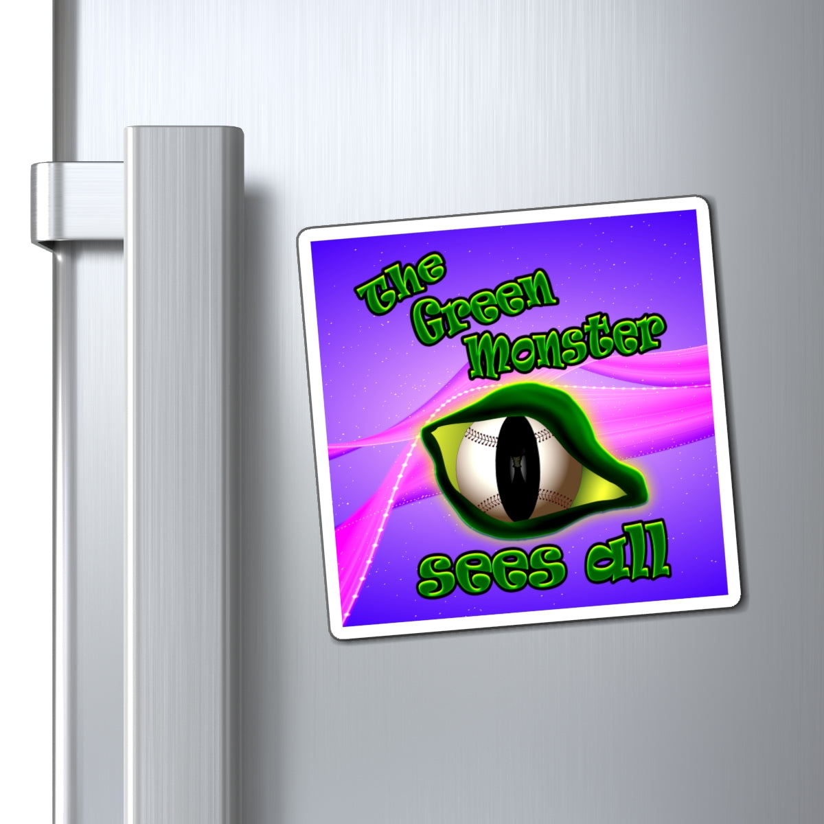 green monster - Magnets - (purple-pink wave)