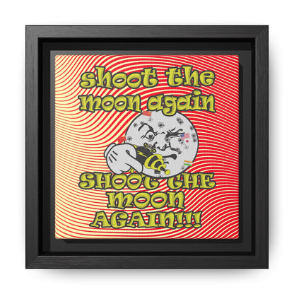 shoot the moon again - framed canvas art (yellow-orange wave)